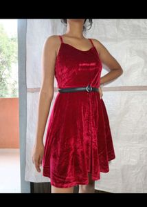 Red Velvet Cami Dress