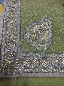 Half-in-1/2 Georgette Saree with Zardosi work