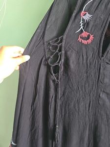 Bohemian embroidered beach cover-up