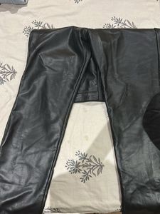 Shiny Black Faux Leather Pants