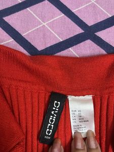Collared Red Full Sleeve H&amp;M Top