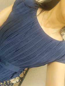 Elegant Navy Pleated Kurta Set