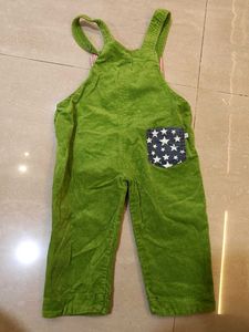 Cute Green Overalls with Monkey Applique
