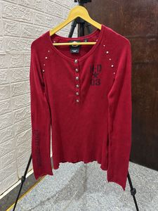 Harley-Davidson maroon Long Sleeve Top