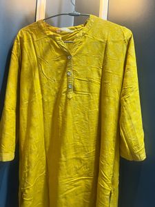 Vibrant Yellow Cotton Kurta