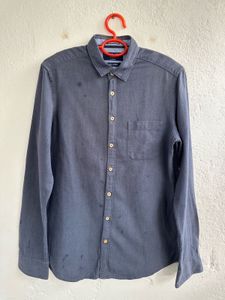 Men's Dark Blue Long Sleeve Shirt