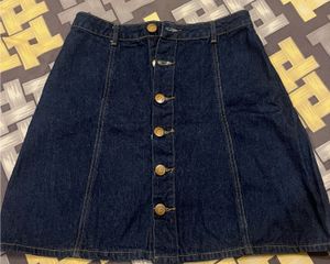 Cute Button-Front Denim Skirt