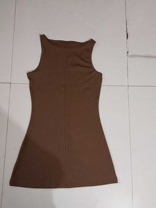New Brown Sleeveless Knit dress