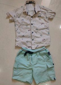 Shirt &amp; Shorts Set And Sipper Bottle