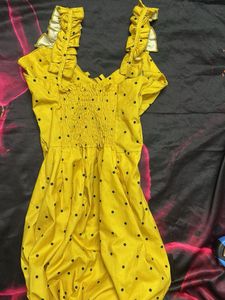 Yellow Polka Dot Mini Dress