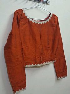 Elegant Rust-Colored Blouse