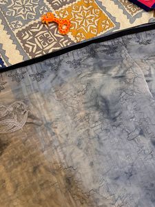 Elegant Black And Grey Saree