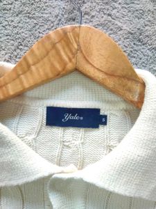 Yale Cable Knit Polo Sweater