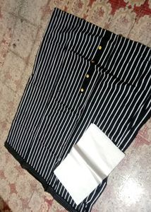 Black &white Striped Material