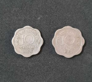 10 Naye Paise Coins of 1962 & 1964
