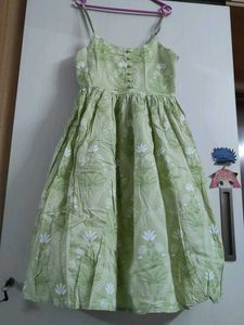 Green Floral Print Midi Dress