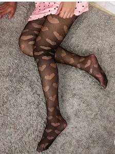 Women's Black Heart Pattern Tights