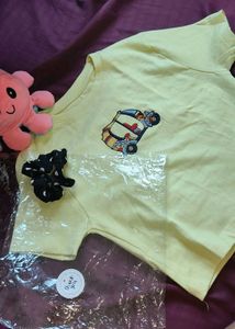 Cute Car Graphic Yellow T-Shirt