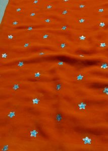 Orange Sequined Lehenga Choli Set