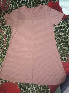 Casual Pink Striped Dress