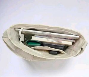 Cream Canvas Messenger Bag