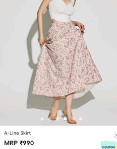 Floral A-Line Midi Skirt