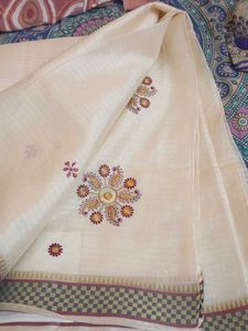 Elegant Cream Saree
