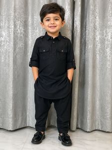 Stylish Black Ethnic Set for Boys