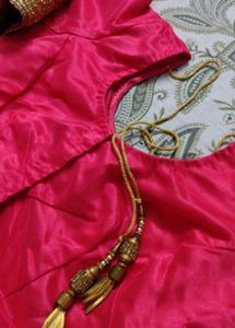 beautiful pink embroidery saree
