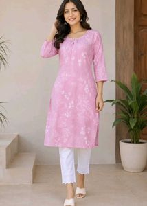 Pink Floral Kurta