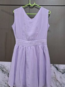 Elegant Lavender Chiffon Dress