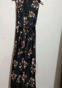 Black Dress Floral Print For Girl Or Woman 30 Bust