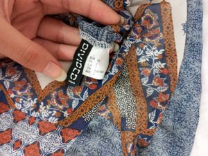 H&amp;M bohemian Print Cut-Out Dress