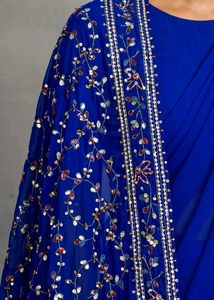 Royal Blue Heavy Sequins Party Wear on o