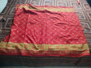 Beautiful Red Saree with Golden Border♥️✨🔥