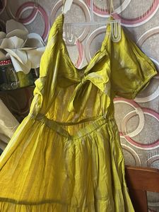 Yellow Tiered Midi Dress