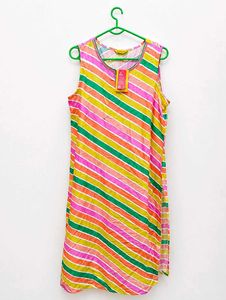 Vibrant Striped Sleeveless Kurta