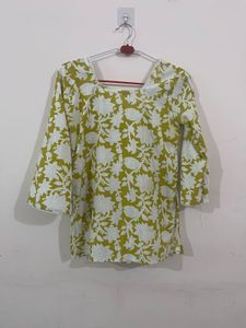 Floral Print Cotton Kurta