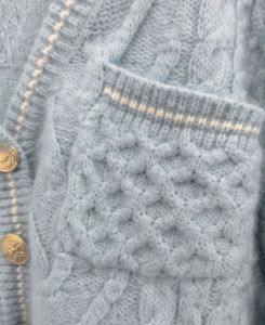 MS Studio Cable Knit Cardigan – Baby Blue | Size M