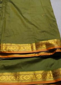 Elegant Green Saree with Gold Border