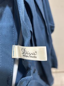 Stylish Blue Pleated Kurta
