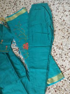 Green Embroidered Kurta
