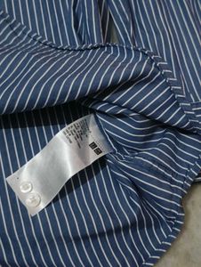 Men's Blue Striped Casual Shirt