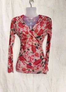 I. Chic Floral Print Wrap Top