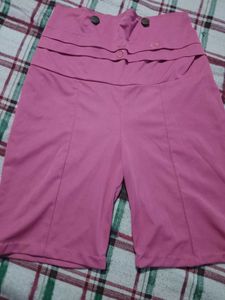 Pink High-Waisted short with Buttons