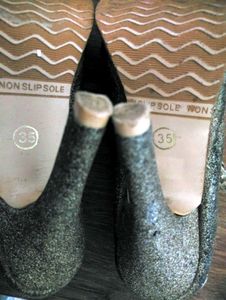 Sparkly T-Strap High Heels