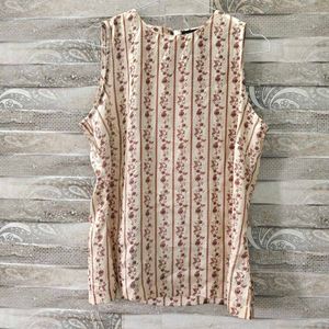 Floral Striped Sleeveless Top