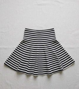 Flared Striped Skirt, Tweed Bustier Free