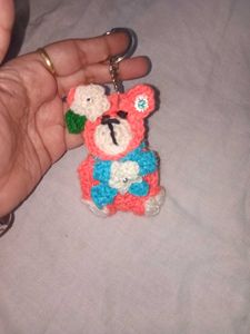 Handmade Crochet Teddy Bear Keychain