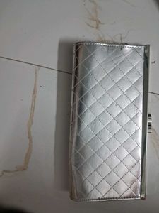 Sparkling Silver Quilted Clutch Bag